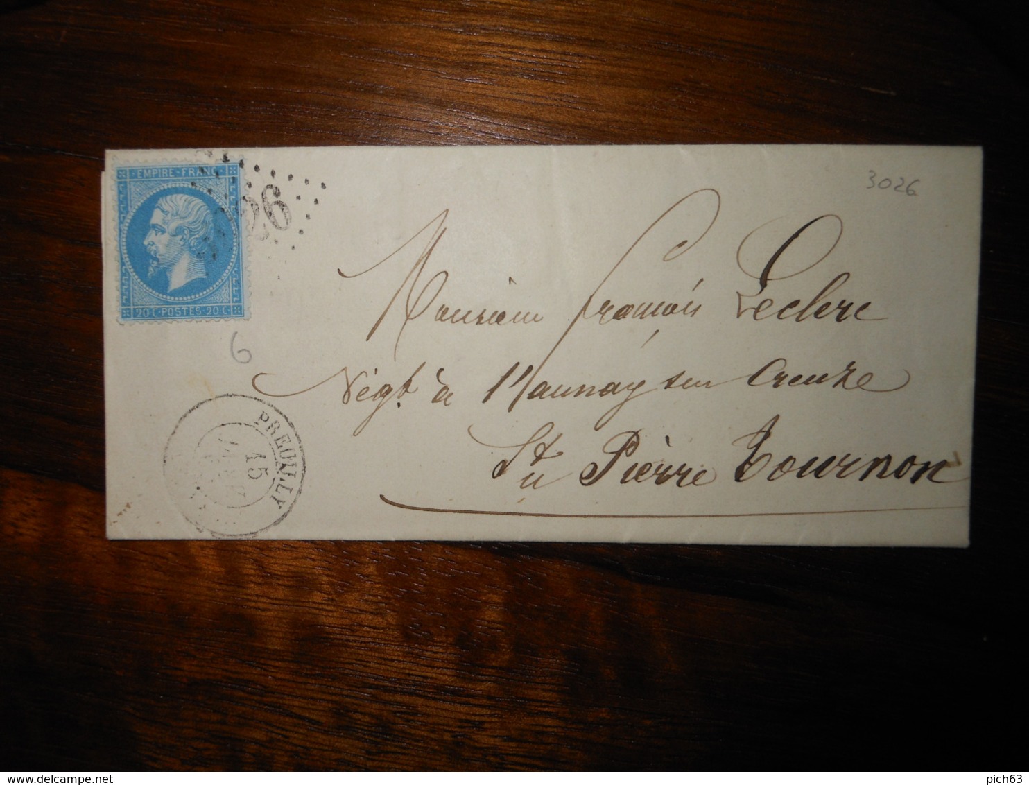 Lettre GC 3026 Preuilly Indre Et Loire Avec Correspondance - 1849-1876: Classic Period