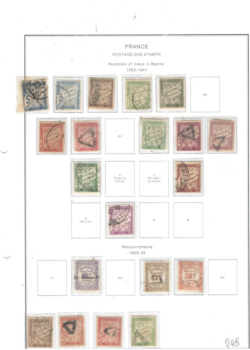 Francia Postage D.1893/41 Numerals    Scott.J 29+30+31+34 See Scan On Album Servizi; - 1859-1959 Usati