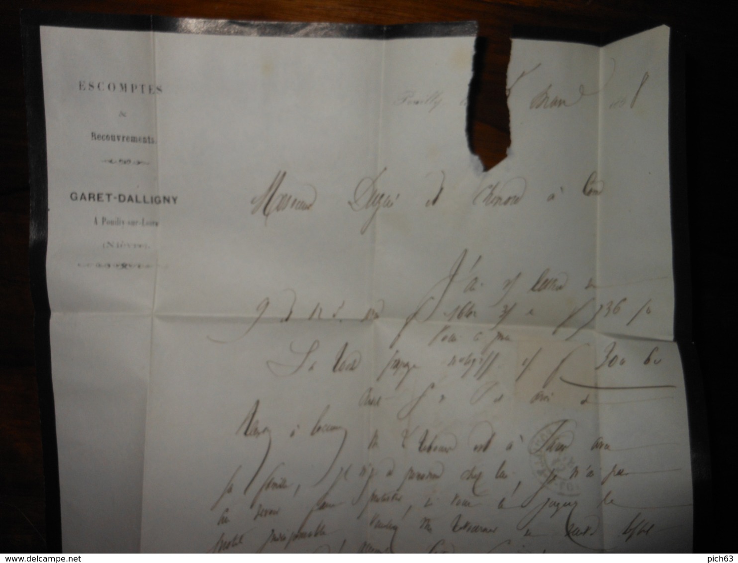 Lettre GC 3004 Pouilly Sur Loire Nievre Avec Correspondance - 1849-1876: Classic Period