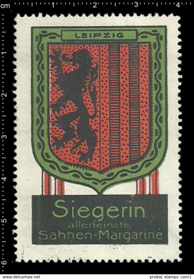 Old German Poster Stamp Cinderella Vignette Erinoffilo Reklamemarke Siegerin Margarine Flag Flagge City Stadt Leipzig. - Sonstige & Ohne Zuordnung