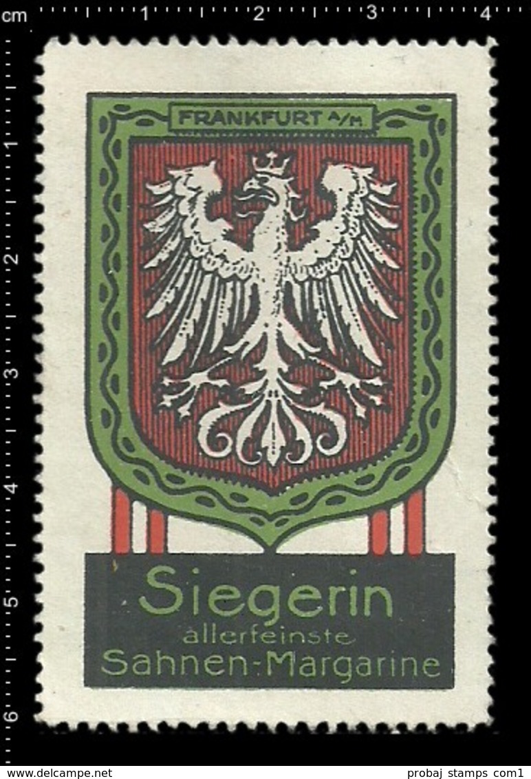 Old German Poster Stamp Cinderella Vignette Erinoffilo Reklamemarke Siegerin Margarine Flag Flagge City Stadt Frankfurt. - Sonstige & Ohne Zuordnung