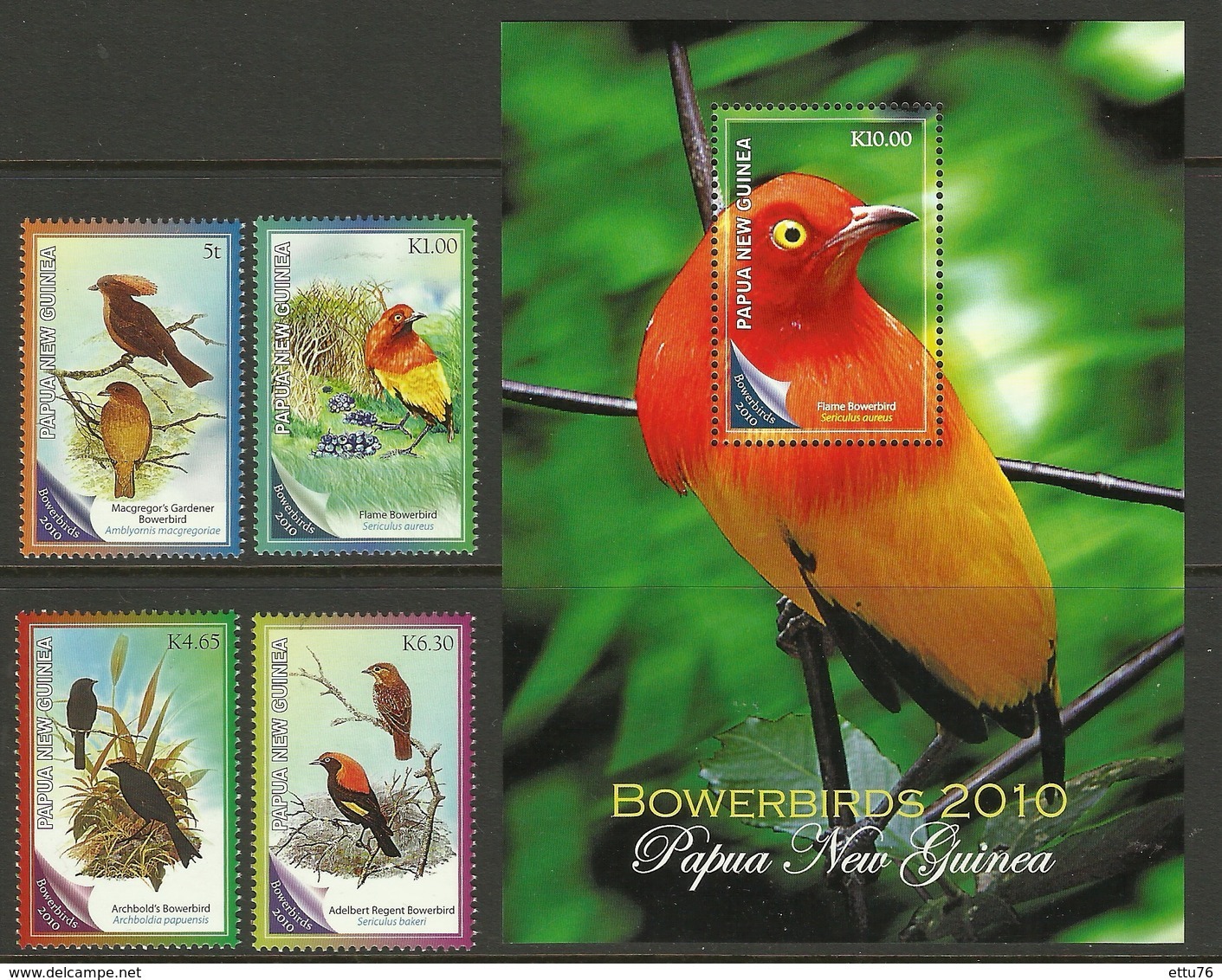 PAPUA NEW GUINEA  2010  BIRDS  SET & MS  MNH - Otros & Sin Clasificación