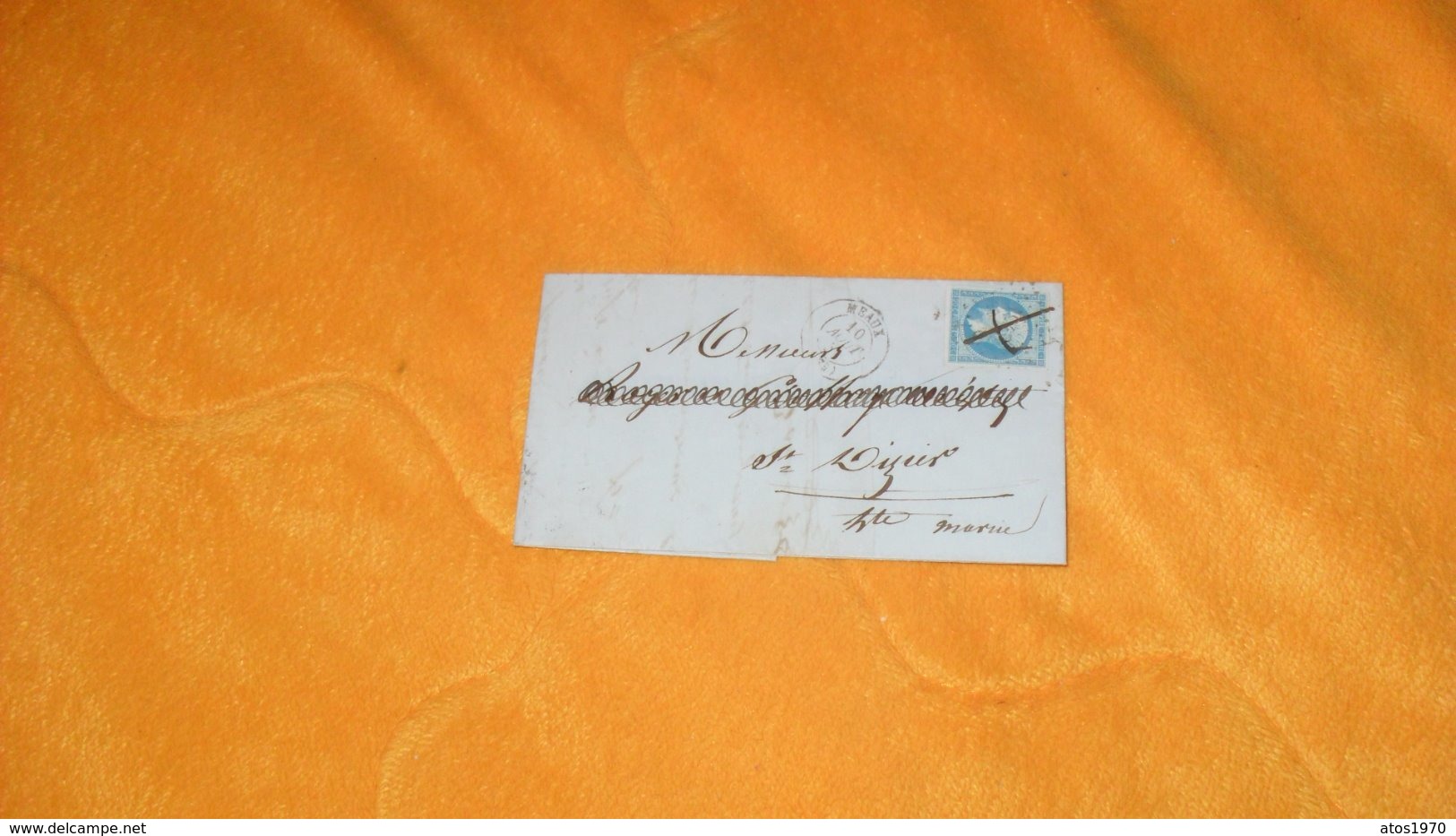 LETTRE ANCIENNE DE 1859../ J. BOUCOT NEGT..A MEAUX...POUR ST DIZIER...CACHETS + OBLITERATION ?..CROIX ?..+ TIMBRE - 1849-1876: Classic Period