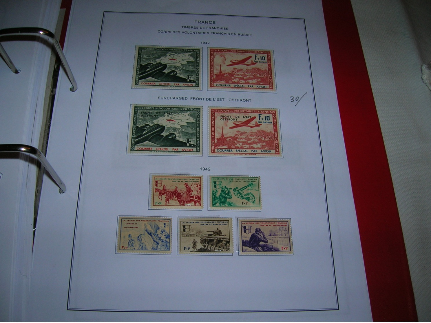 Francia Corpo Vol.Russia  1942 Scene Guerra    Scott.+ See Scan On Album Servizi; - War Stamps