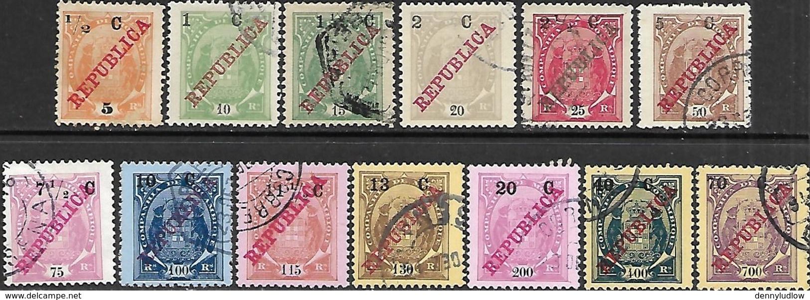 Mozambique Company  1916  13 Diff Used To The 70c  2016 Scott Value $7.45 - Mozambique