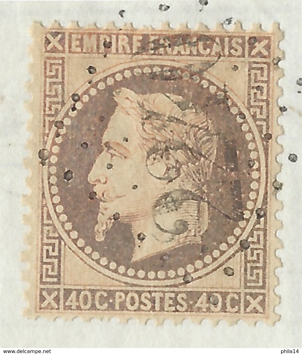 N°31 40c ORANGE NAPOLEON SUR LETTRE / MARSEILLE POUR RIEZ  / 1873 - 1849-1876: Classic Period