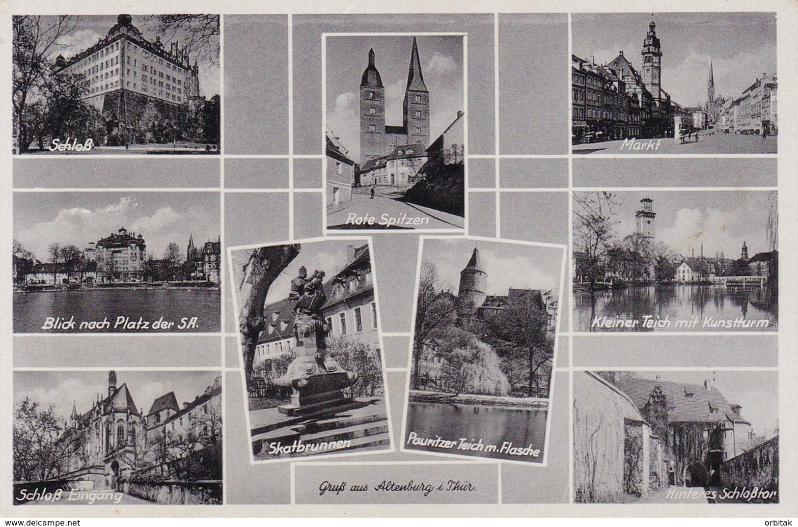 Altenburg * Schloss, Brunnen, Teich, Markt, Stadtteil, Mehrbild * Deutschland * AK1424 - Altenburg