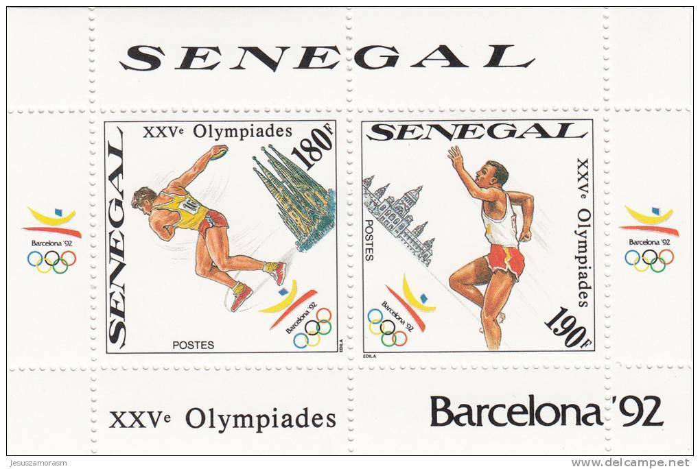 Senegal Nº Michel 1065A Al 1070A En 3 Hojas - Verano 1992: Barcelona