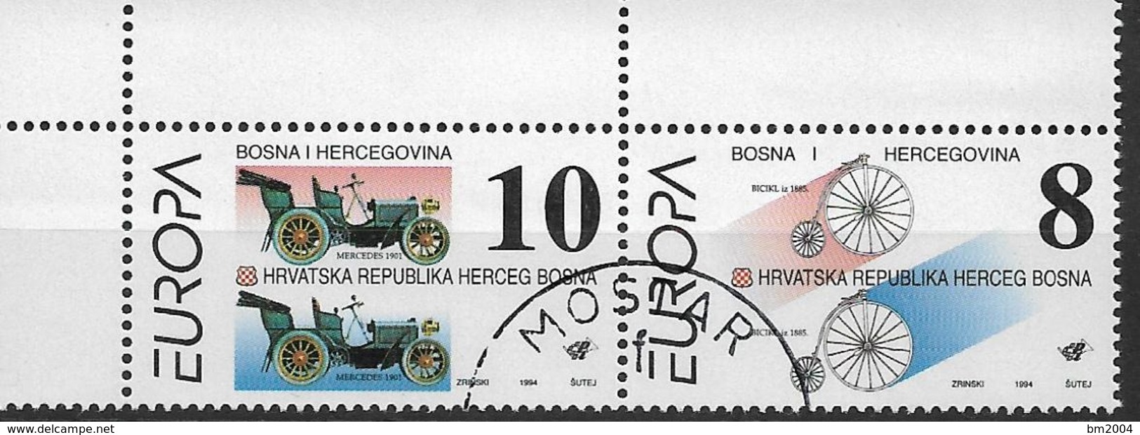 1994 Bosnia - Herzegovina, Bosnien-Herzegowina Croat.  Mostar Mi. 17-18 Used   Europa: Entdeckungen Und Erfindungen - 1994
