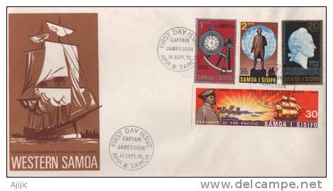 Explorateur Captain Cook Aux Iles Samoa ( 200 Ieme Anniversaire) FDC SAMOA 1970 - Samoa