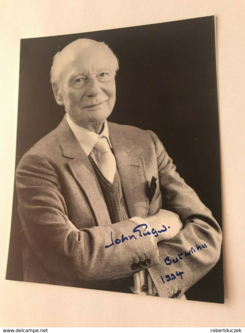 Sir John Gielgud Actor Photo Autograph Hand Signed 12x17 Cm - Foto Dedicate