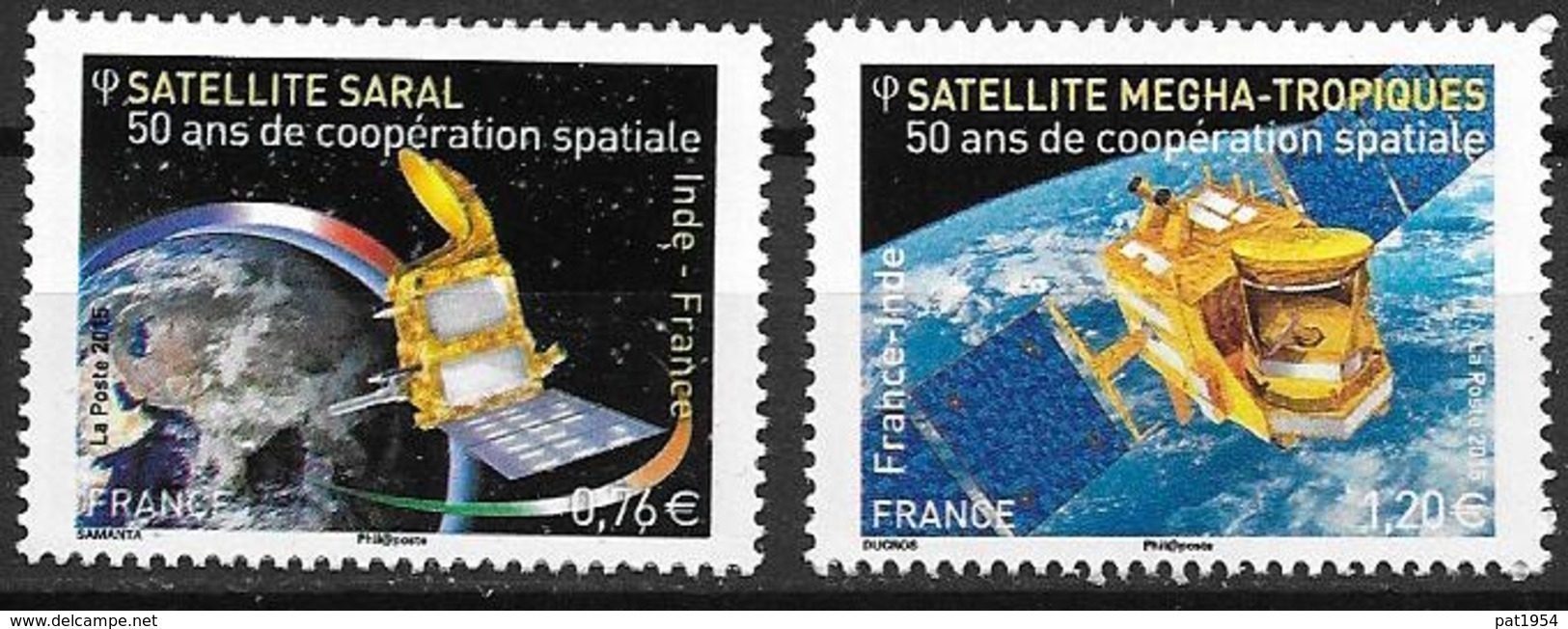 France 2015 N°4945/4946 Neufs Coopération Spaciale Avec Inde, à La Faciale +10% - Unused Stamps