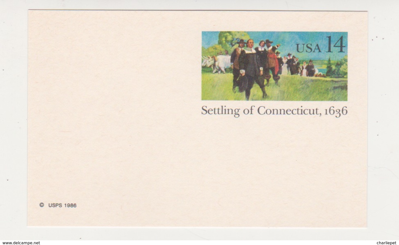 US Scott # UX109 Settling Of Connecticut Mint Postal Card - 1981-00