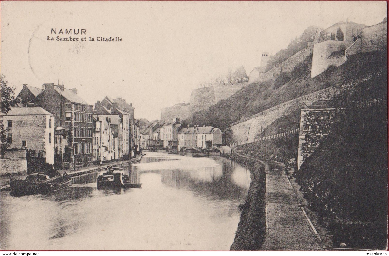 Namur La Sambre Et La Citadelle Peniche Barge Binnenschip Binnenscheepvaart CPA (En Très Bon état) - Péniches