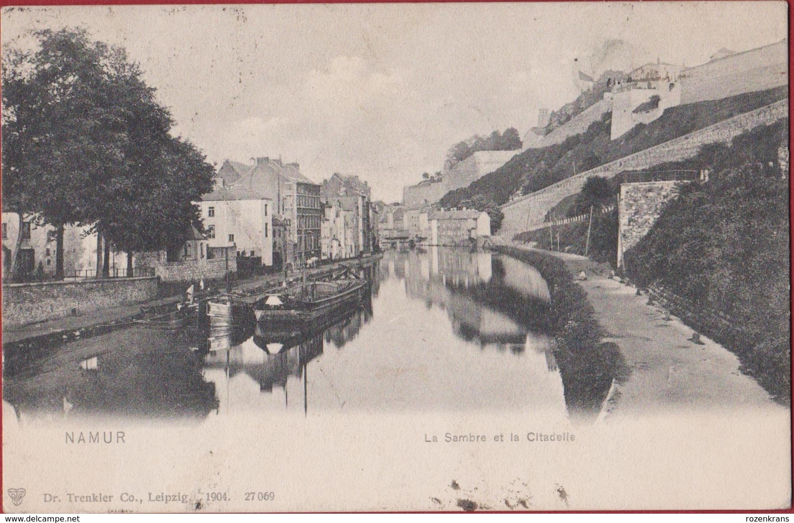 Namur La Sambre Et La Citadelle Peniche Barge Binnenschip Binnenscheepvaart CPA - Hausboote