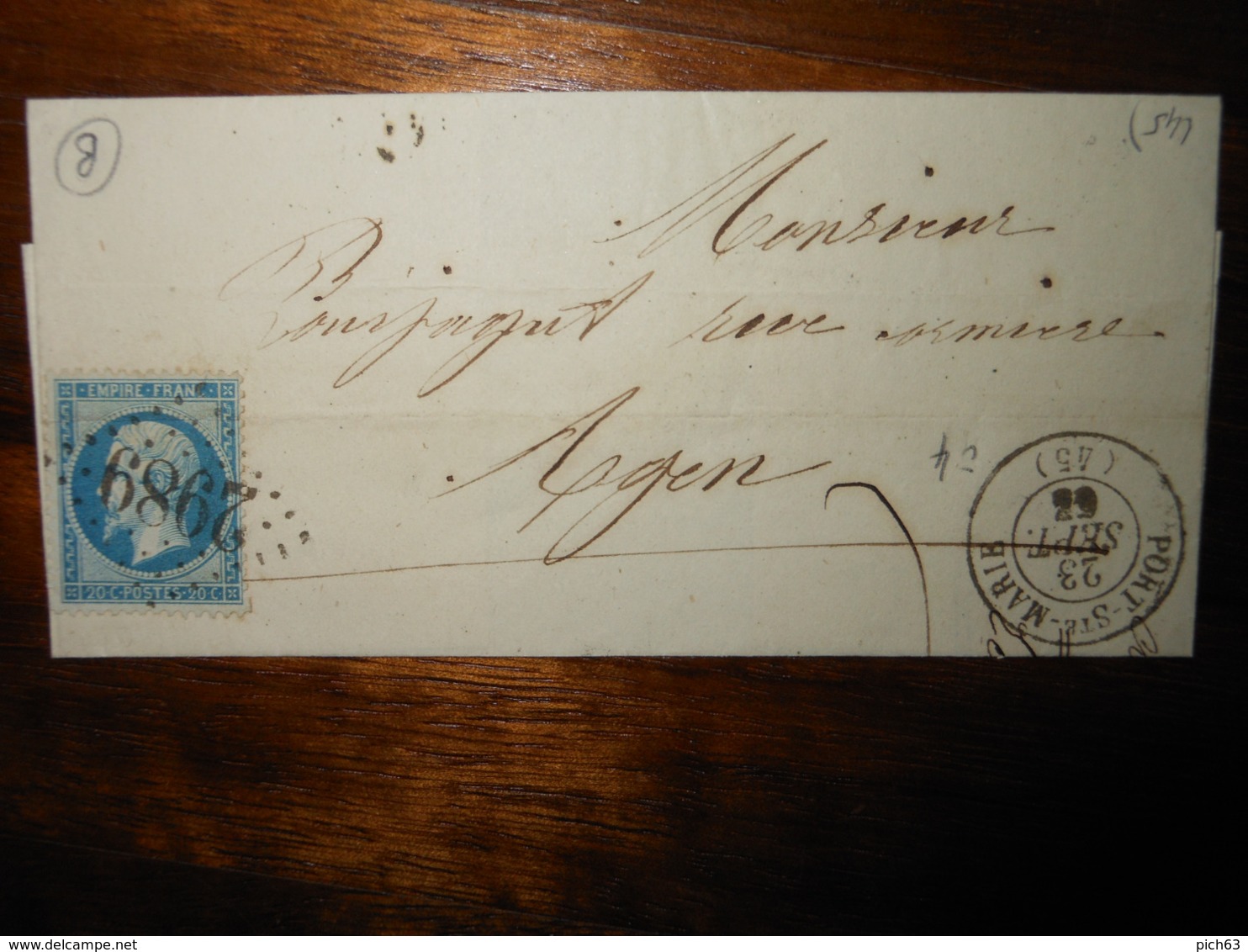 Lettre GC 2989 Port Sainte Marie Lot Et Garonne Avec Correspondance - 1849-1876: Classic Period