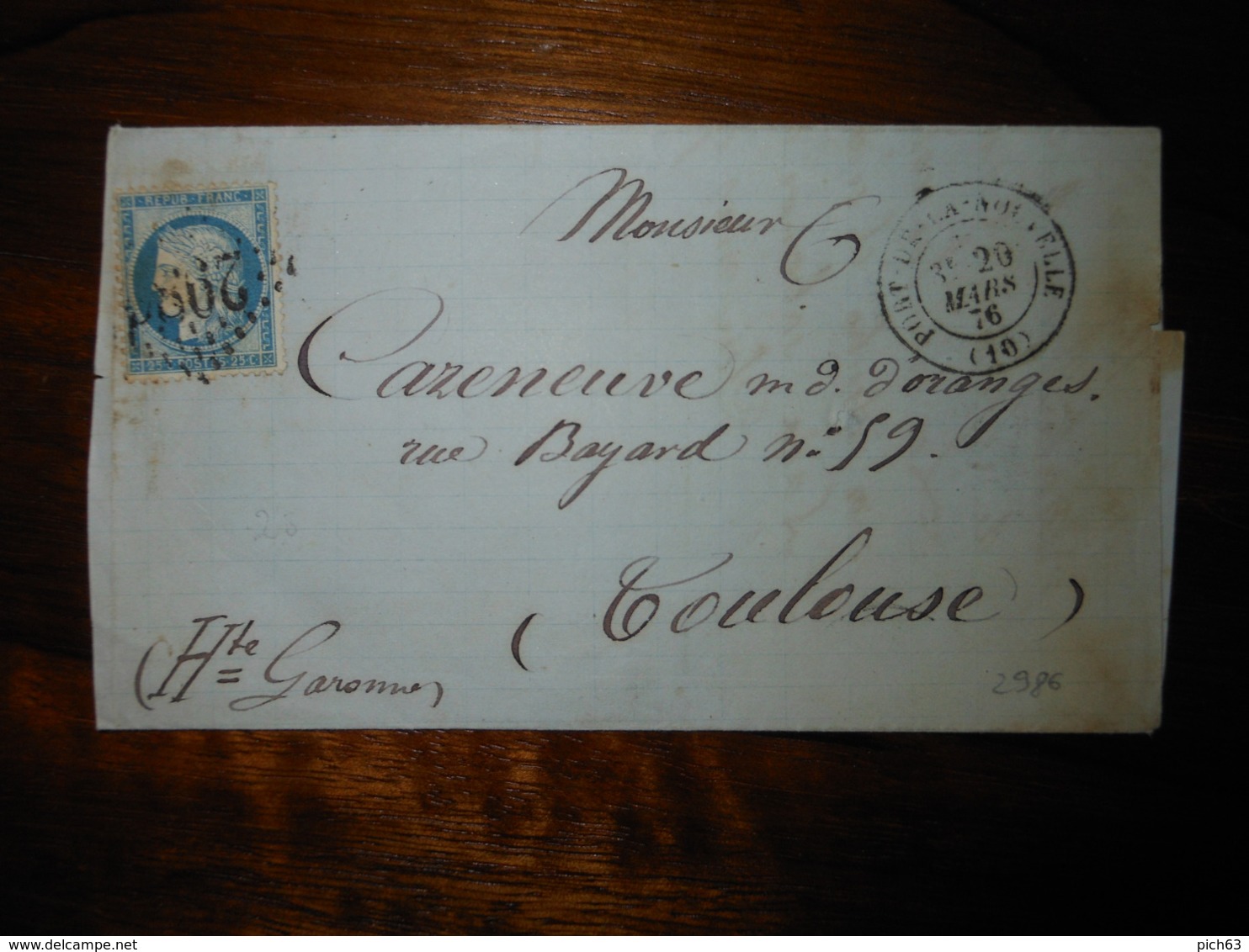 Lettre GC 2986 Port De La Nouvelle Aude Avec Correspondance - 1849-1876: Classic Period