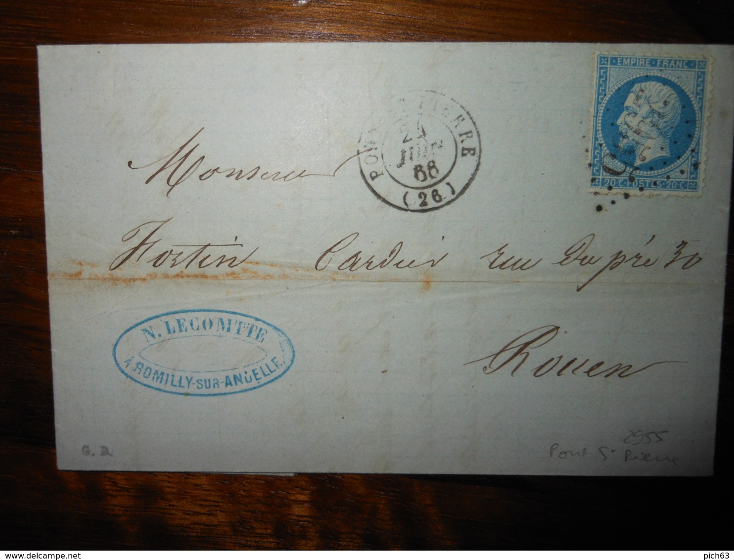 Lettre GC 2955 Pont Saint Pierre Eure Avec Correspondance - 1849-1876: Classic Period