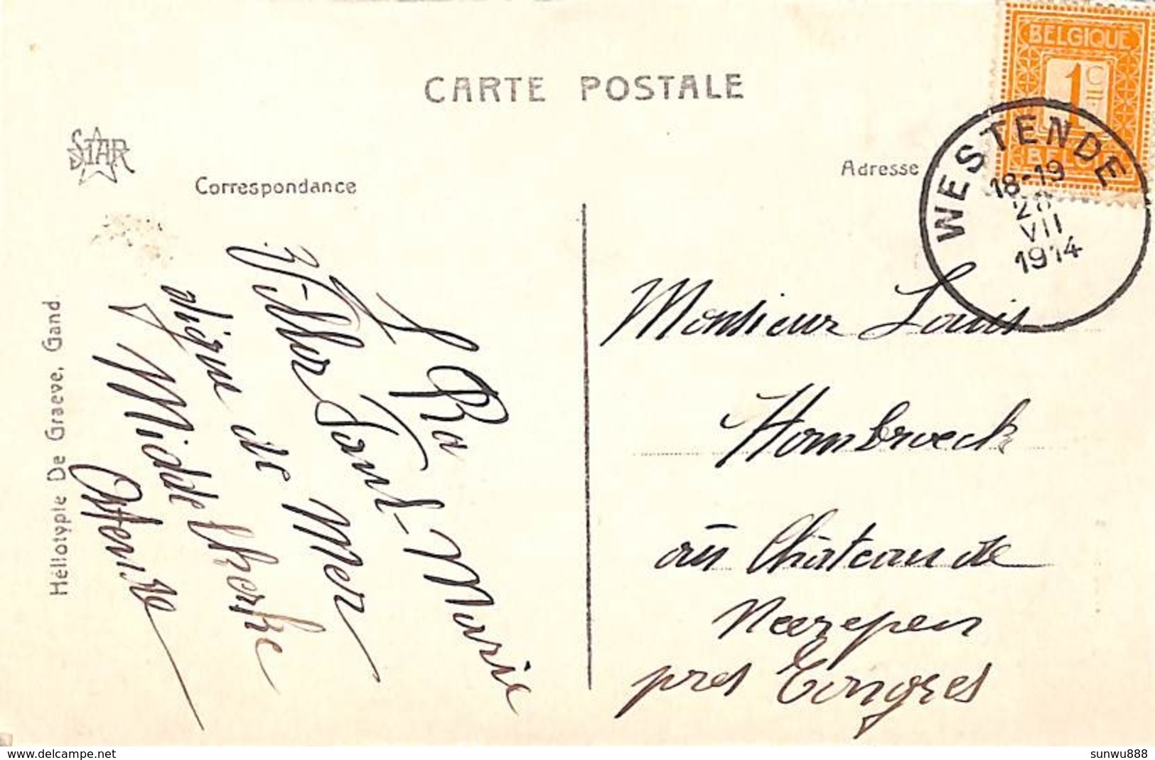 Westende - Baigneuse (Star 1914, Héliotypie De Graeve) - Westende