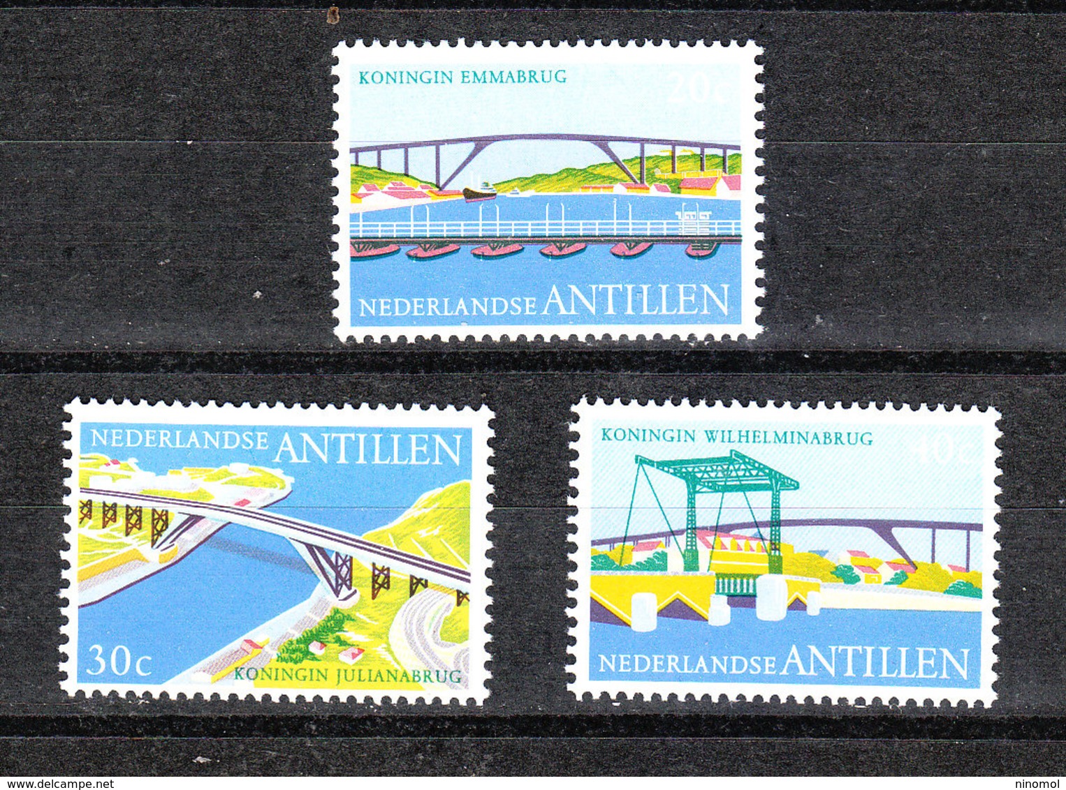 Antille  - 1975. Ponti Dedicati A Regine Olandesi. Bridges Dedicated To The Queens Of Orange. MNH Series - Ponti