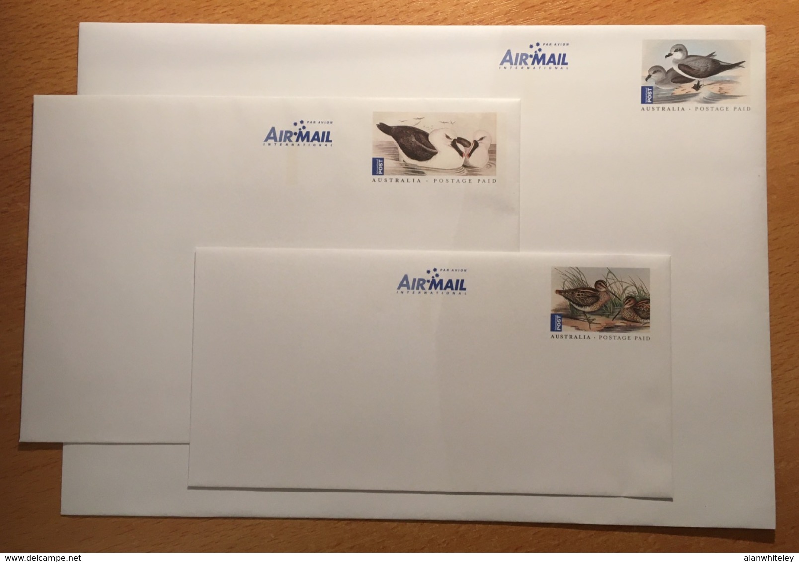 AUSTRALIA 2009 Migrating Water Birds/Petrel/Albatross/Snipe: Set Of 3 Pre-Paid Envelopes MINT/UNUSED - Interi Postali