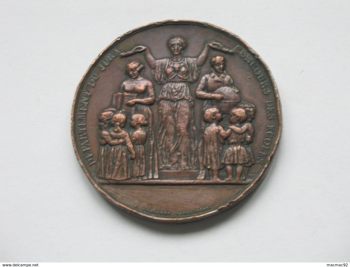 Médaille Département Du Jura -Concours Des écoles - Ecole Communale De NOZEROY 1874  **** EN ACHAT IMMEDIAT **** - Professionnels / De Société