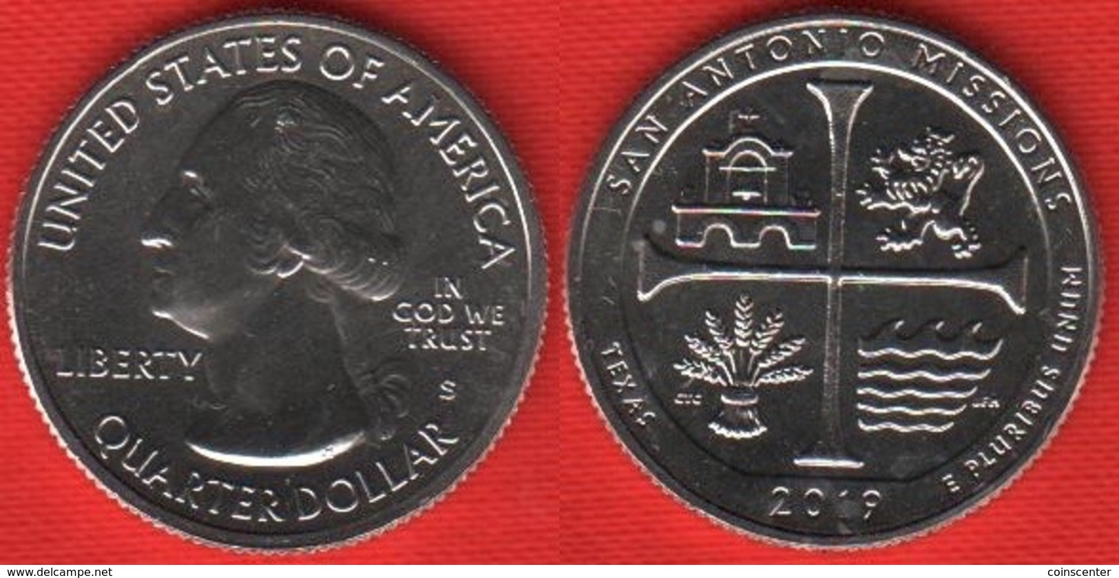 USA Quarter (1/4 Dollar) 2019 S Mint "San Antonio Missions, Texas" UNC - 2010-...: National Parks