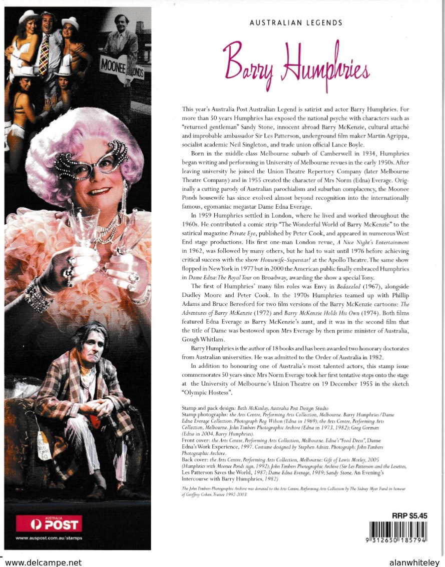 AUSTRALIA 2006 Australian Legend / Barry Humphries: Presentation Pack UM/MNH - Presentation Packs