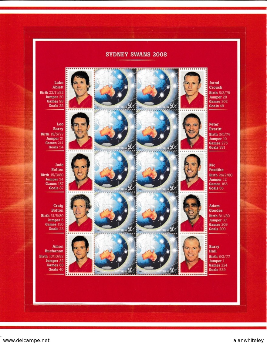 AUSTRALIA 2008 AFL/Sydney Swans: Souvenir Pack UM/MNH - Presentation Packs