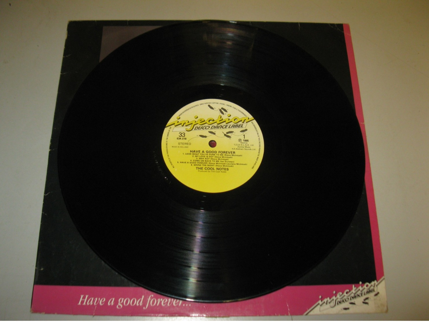 VINYLE THE COOL NOTES "HAVE A GOOD FOREVER" 33 T INJECTION / CNR (1985) - Disco, Pop