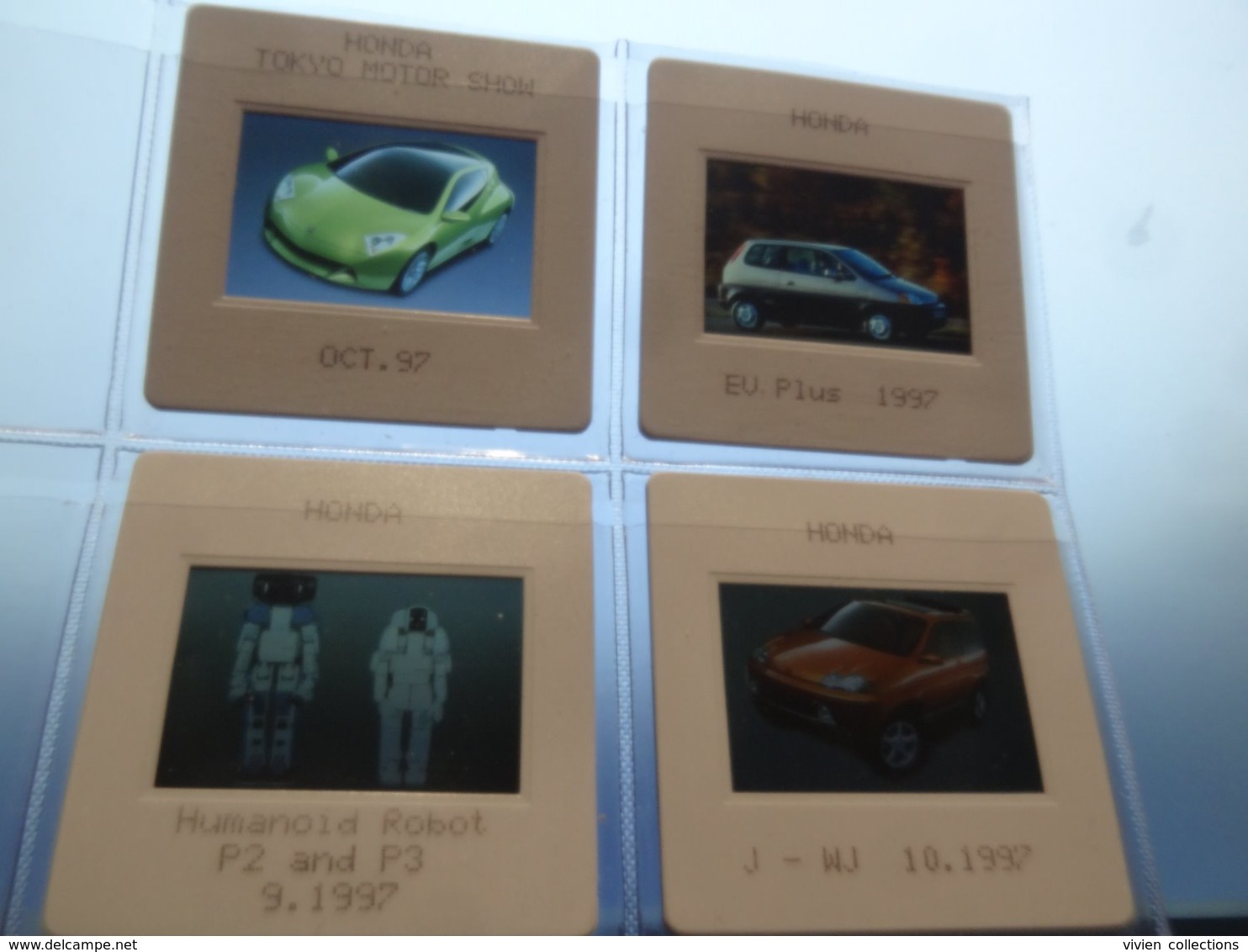 Honda Tokyo Motor Show 1997 Et Humoid Robot P2 Et P3 - Lot De 4 Diapositives - Voitures