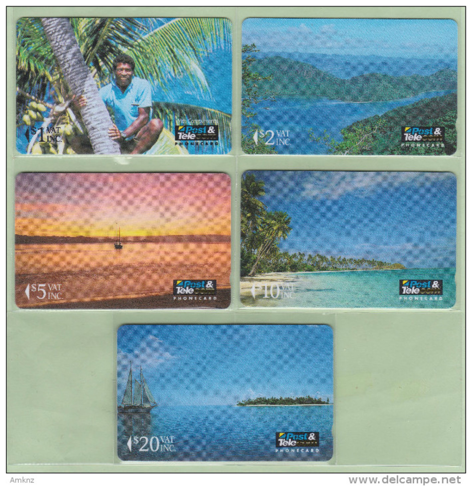 Fiji - 1992 First Issue Set (5) - FIJ-001/5 - Mint - Figi