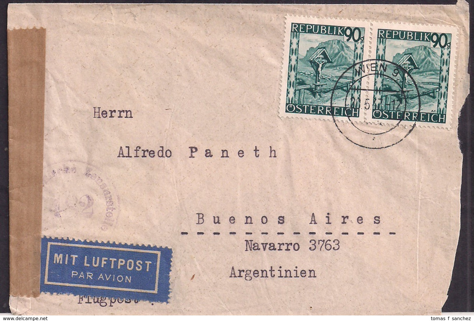 Österreich - 1947 - Brief - Argentinien - Briefe U. Dokumente