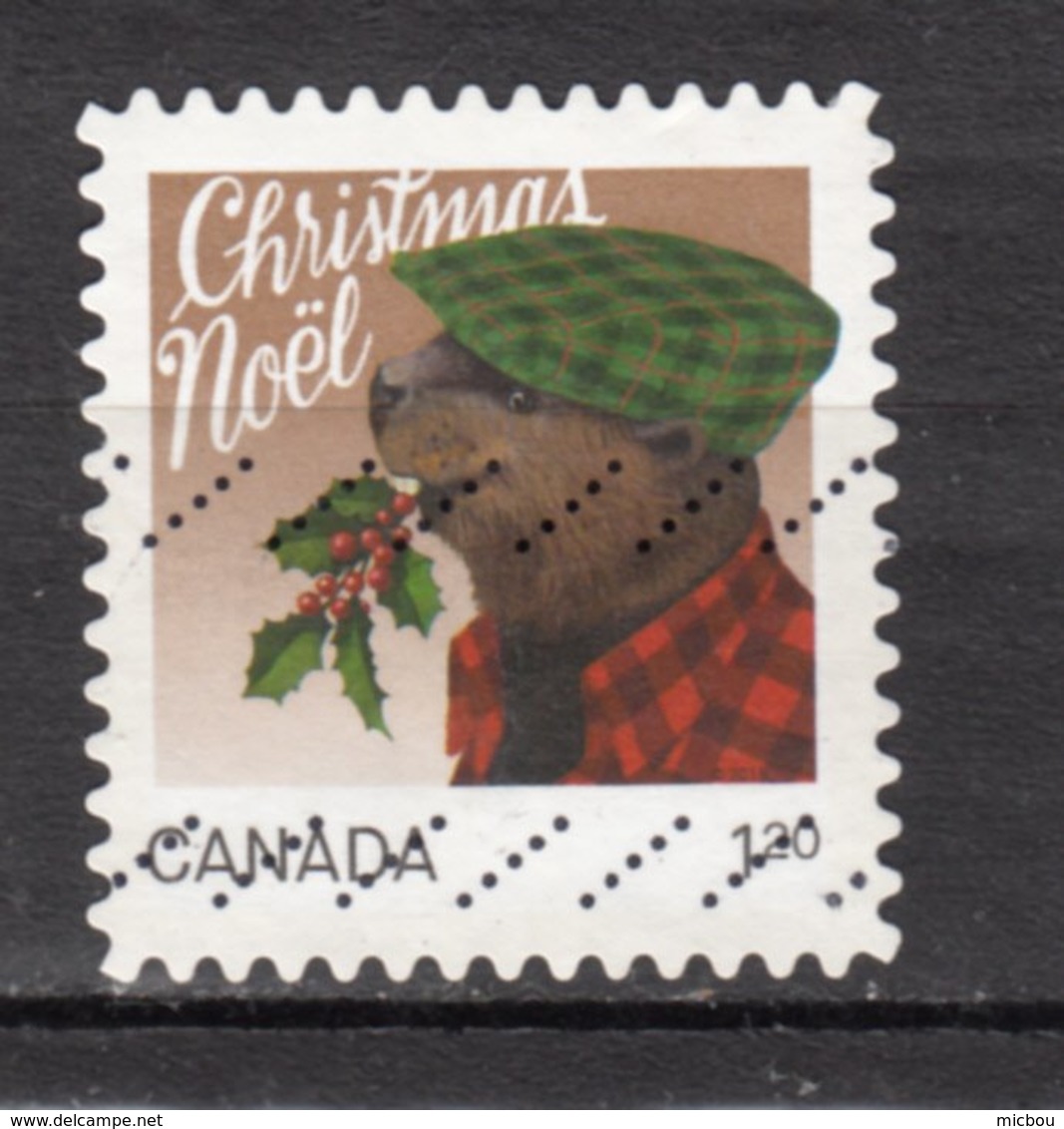 ##32, Canada, Noël, Christmas, Houx, Castor, Beaver, Berret - Used Stamps