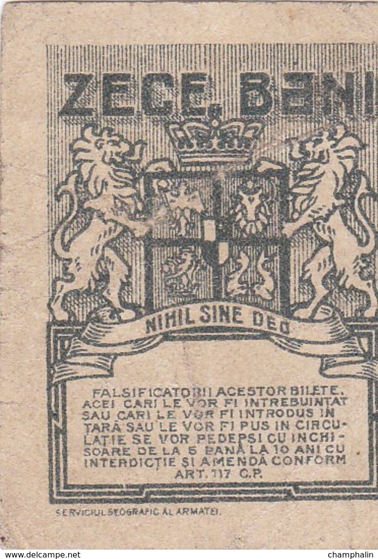 Roumanie - Billet De 10 Bani - Ferdinand Ier - 1917 - P69 - Rumania