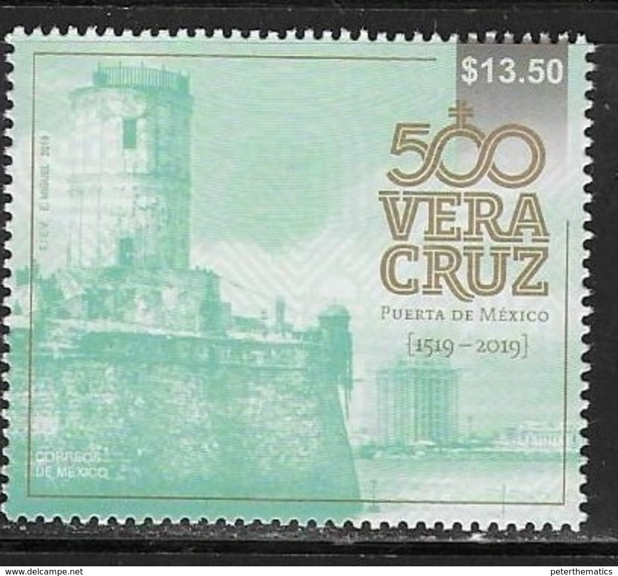 MEXICO, 2019, MNH,500th ANNIVERSARY OF VERA CRUZ, PUERTA DE MEXICO,1v - Baseball