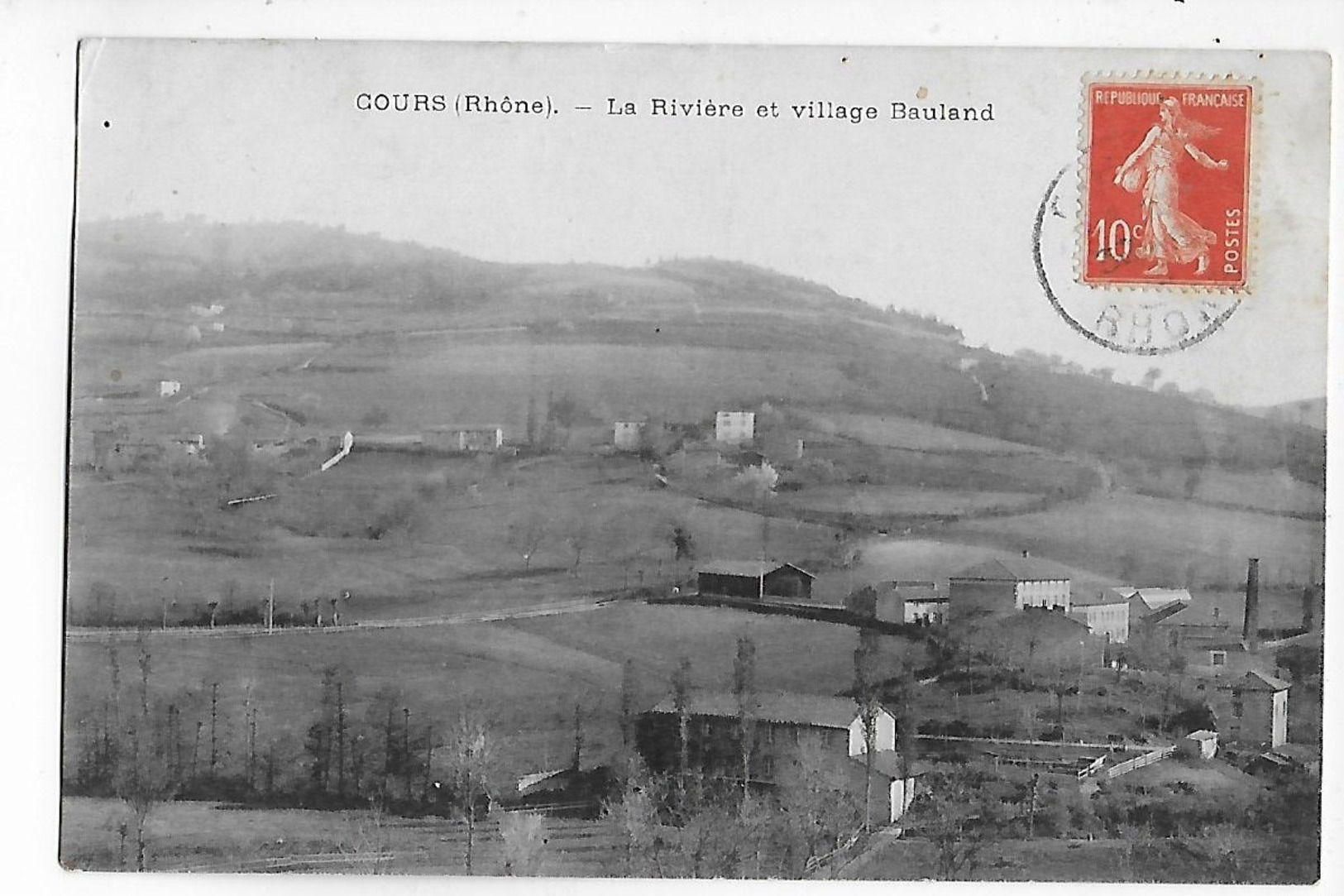 69  -  CPA  De  COURS  -  La  Rivière  Et  Village  Bauland  En  1910 - Cours-la-Ville