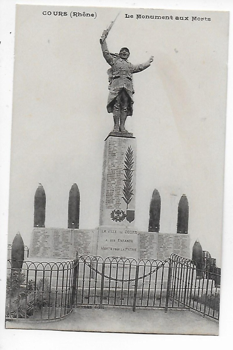 69  -  CPA  De  COURS  -  Le  Monument  Aux  Morts - Cours-la-Ville