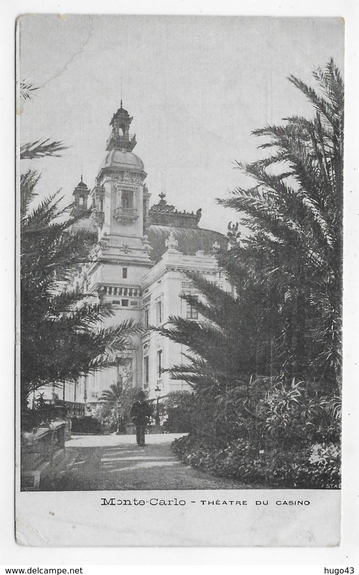 MONTE CARLO - THEATRE DU CASINO - PLI ANGLE BAS A GAUCHE - CPA SOUPLE  NON VOYAGEE - Opera House & Theather