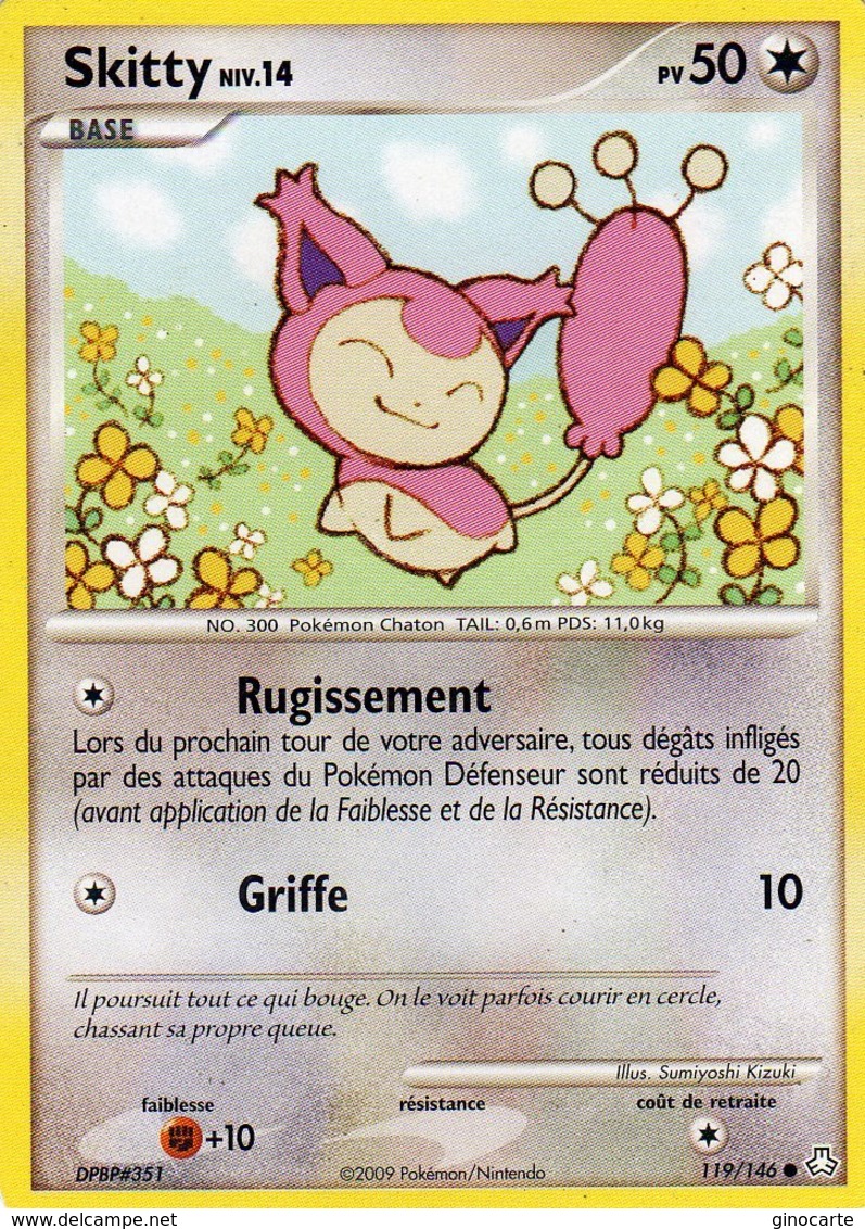 Carte Pokemon 119/146 Skitty 50pv 2009 - Altri & Non Classificati