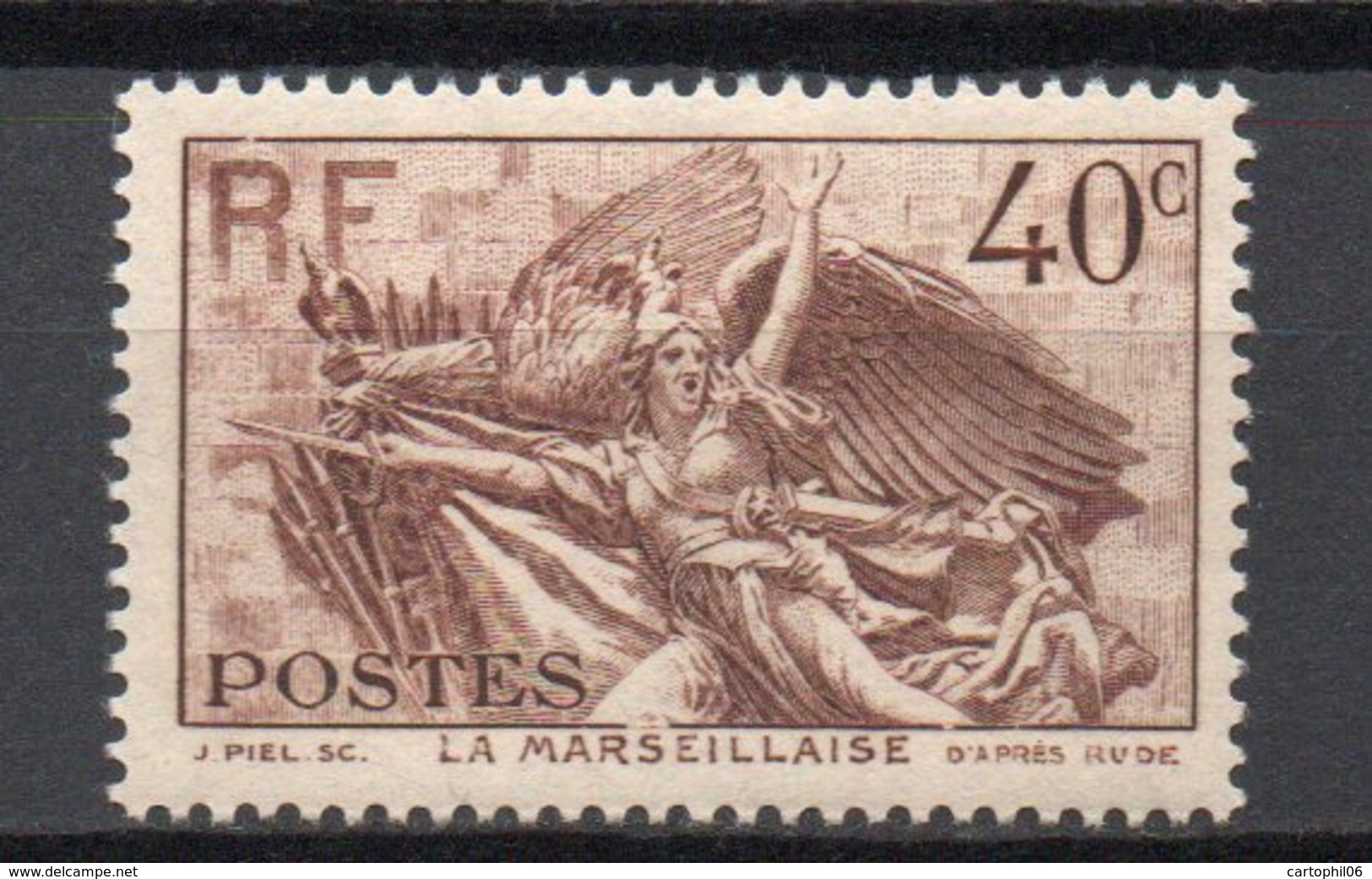 - FRANCE N° 315 Neuf ** MNH - 40 C. Brun La Marseillaise 1936 - Cote 13 EUR - - Ungebraucht