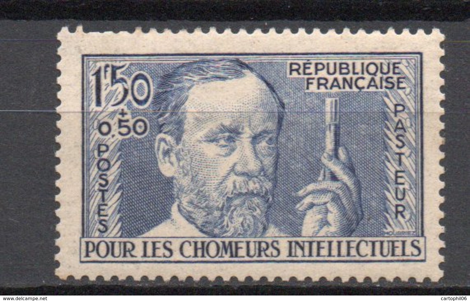 - FRANCE N° 333 Neuf ** MNH - 1 F. 50 + 50 C. Outremer Louis Pasteur 1936 - Cote 50 EUR - - Ongebruikt