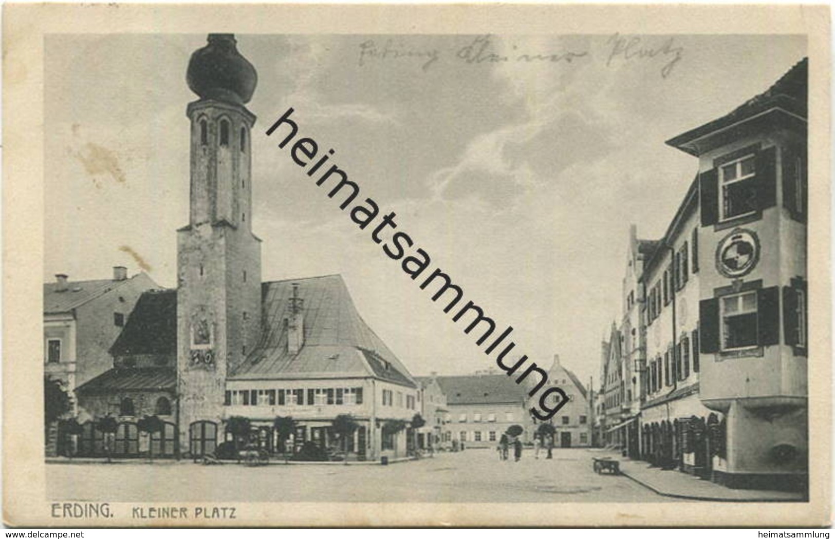 Erding - Kleiner Platz - Verlag Em. Schwankl Erding - Gel. 1917 - Erding