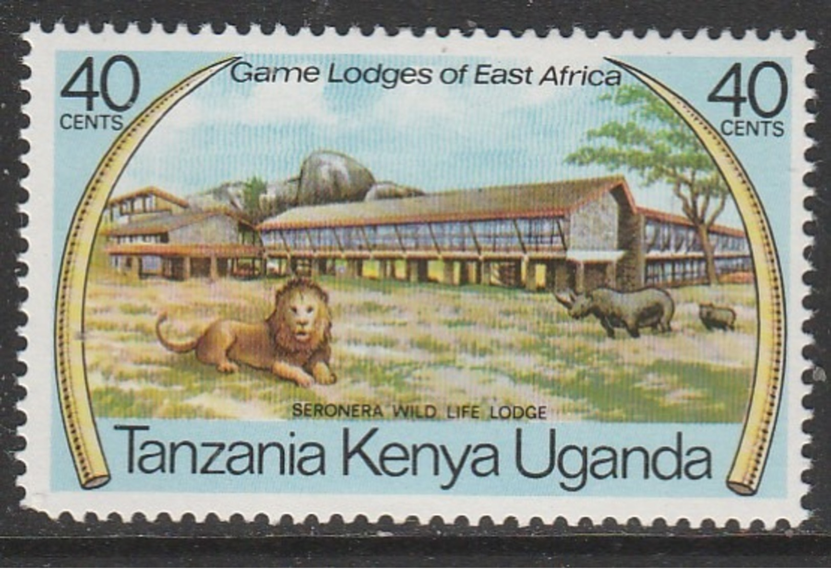 Kenya  1975 East African Game Lodges 40 C Multicoloured SW 257 ** MNH - Kenia (1963-...)