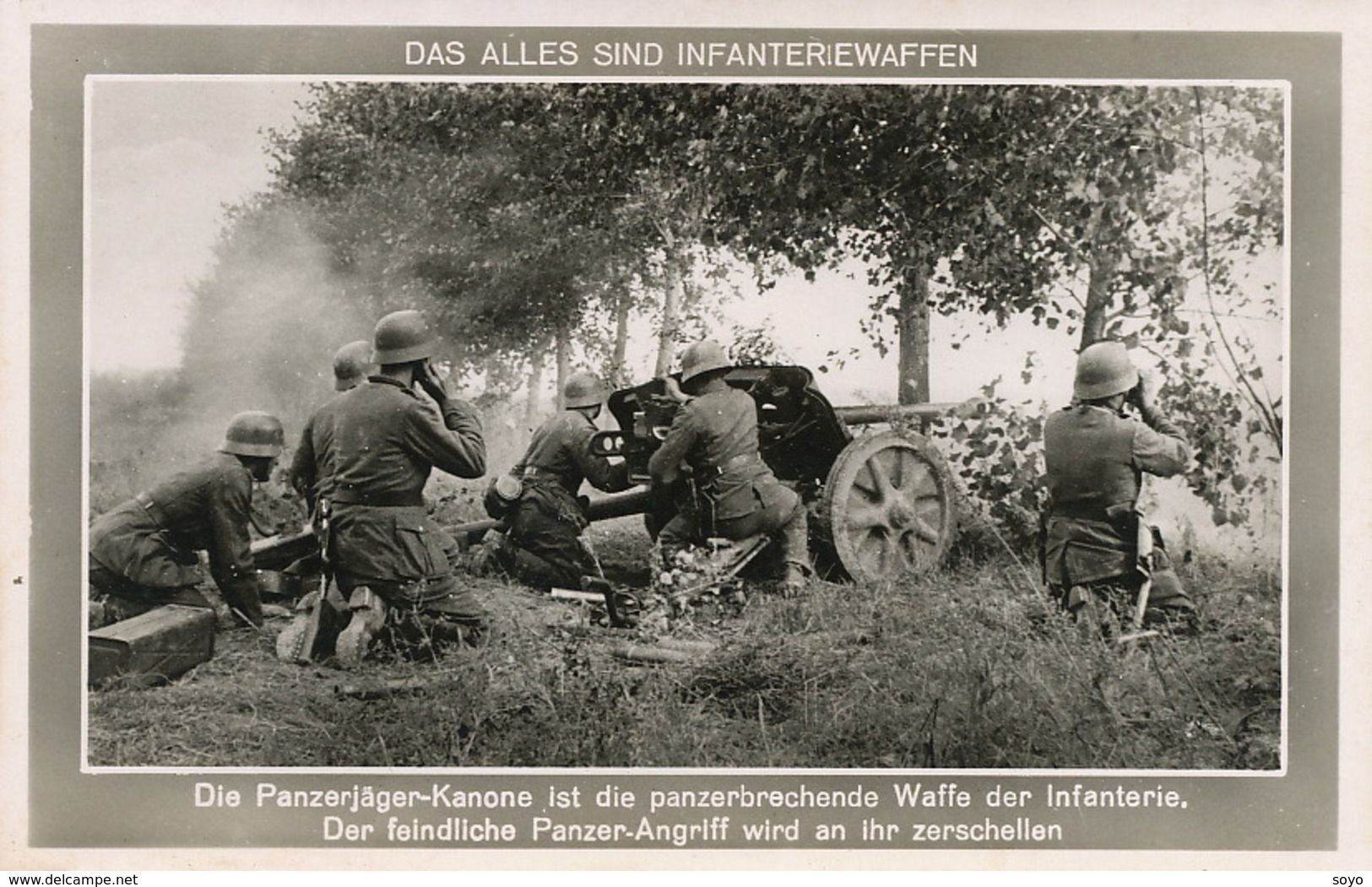 Real Photo  Infanteriewaffen Panzerjager Kanone  Adolf Hitler - Guerra 1939-45