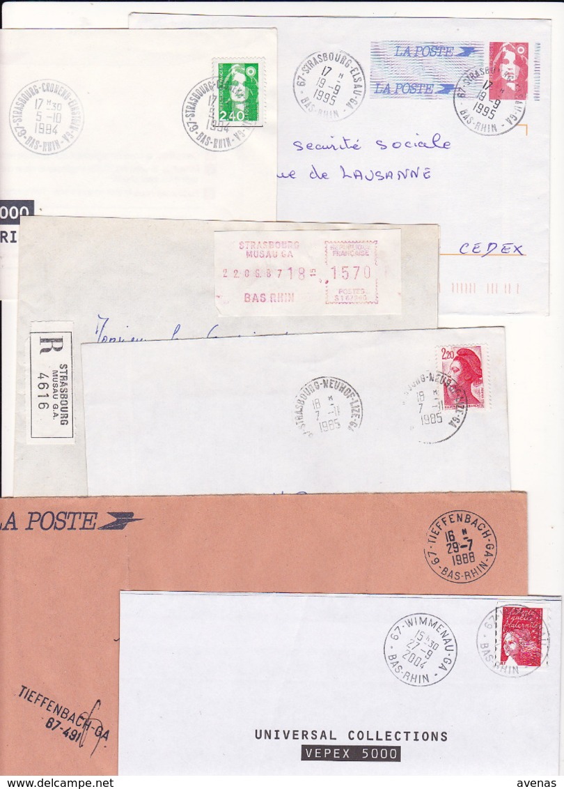 Lot Département 67 BAS RHIN : 43 Plis TàD Manuel & SECAP De GA AN Guichet Annexe APC Agence Postale Dont Strasbourg ... - 1961-....