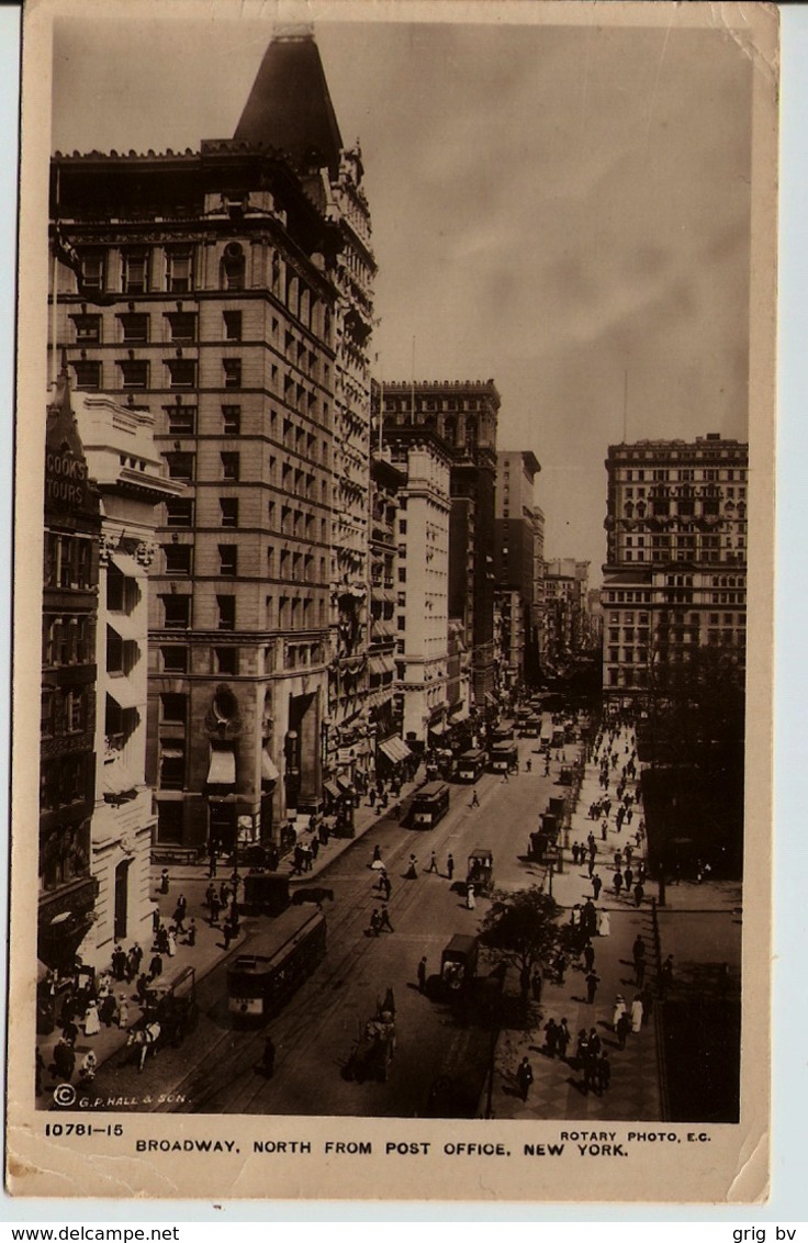 Broadway, North From Post Office, NY 1921 - Broadway