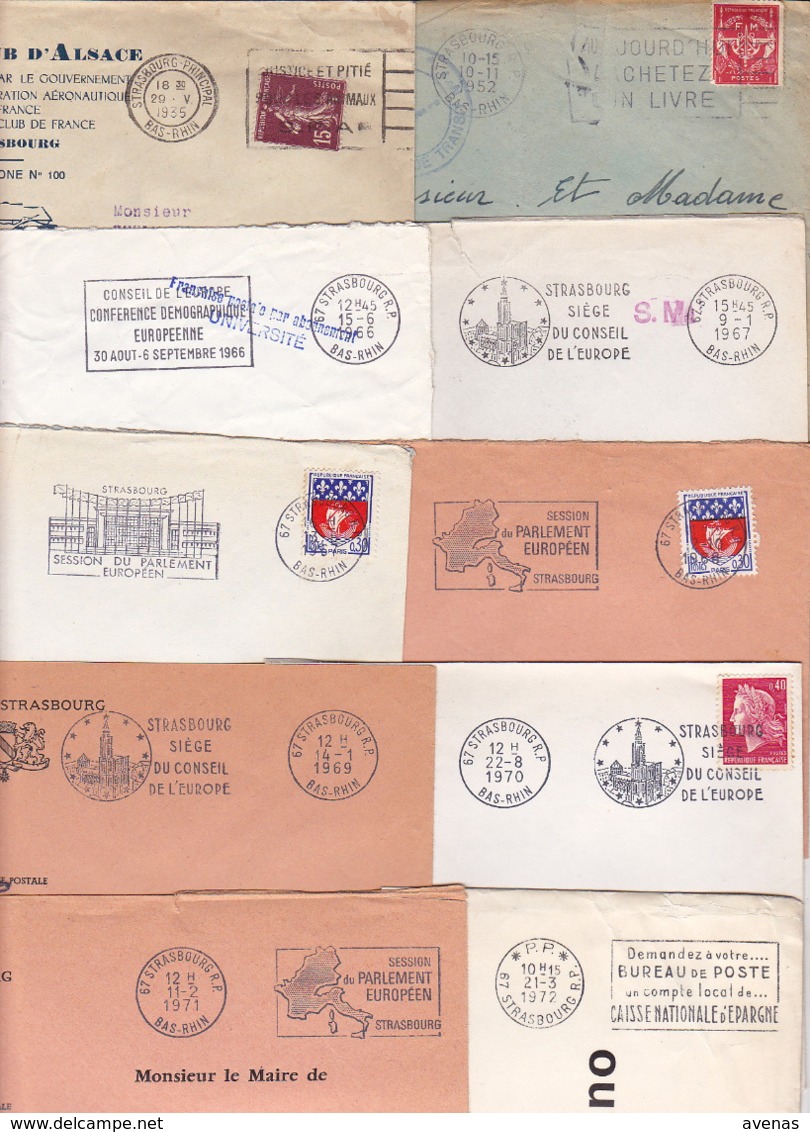 Lot Département 67 BAS RHIN : 81 Plis Divers De STRASBOURG ( TàD Manuel Flier Megras Secap Nec Toshiba MOG EMA ) - 1961-....