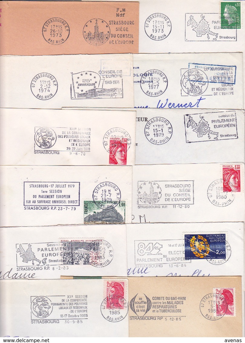 Lot Département 67 BAS RHIN : 81 Plis Divers De STRASBOURG ( TàD Manuel Flier Megras Secap Nec Toshiba MOG EMA ) - 1961-....