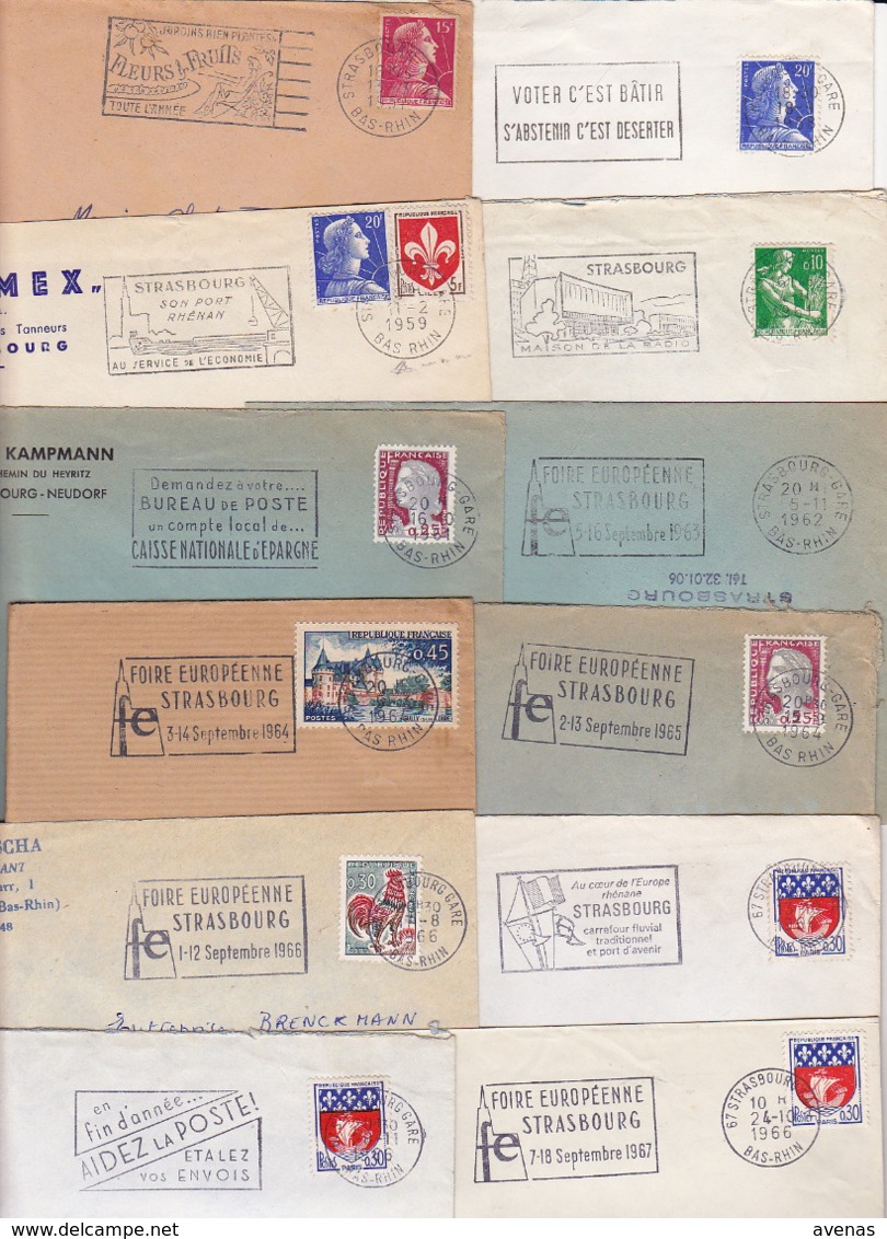 Lot Département 67 BAS RHIN : 81 Plis Divers De STRASBOURG ( TàD Manuel Flier Megras Secap Nec Toshiba MOG EMA ) - 1961-....